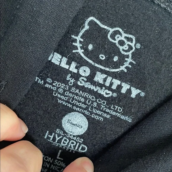 Hello Kitty Black Hoodie with Pink and White Graphics size L Excellent Condition - Picture 4 of 4